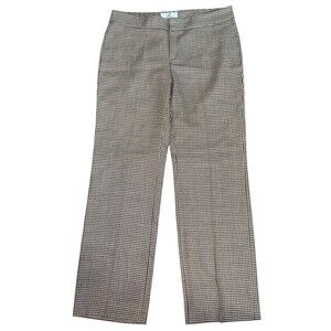 Vertigo Paris Pants Womens 10 Medium Brown Black Houndstooth Wool France Petite